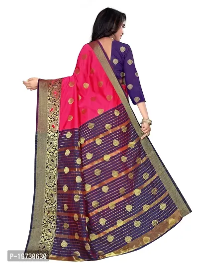 ADWYN PETER Women's Jacquard Banarasi Silk Casual Wear Lightweight Saree With Unstitched Blouse (R_C_559 Peach)-thumb4