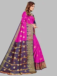 ADWYN PETER Women's Jacquard Banarasi Silk Casual Wear Lightweight Saree With Unstitched Blouse (R_C_579 Pink)-thumb4