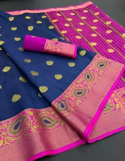 Banarasi Cotton Silk Sarees with Blouse Piece