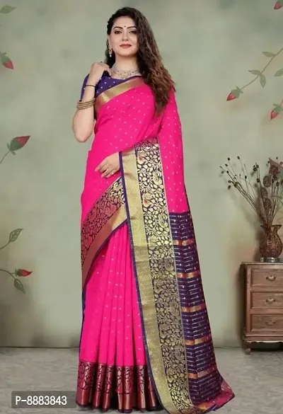 Classic Cotton Silk Zari Saree with Blouse piece