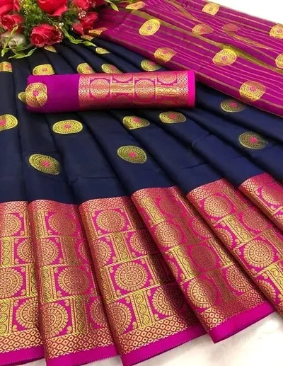 Attractive Cotton Silk Saree with Blouse piece 