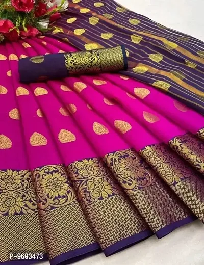 Classic Cotton Silk Woven Saree with Blouse piece-thumb0