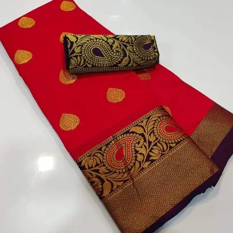 Somya Banarasi Cotton Sarees with Blouse Piece