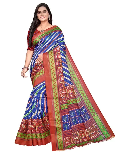 Silk Blend Zari Embroidered Sarees With Blouse Piece