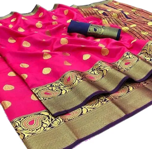 New In Cotton Silk Saree with Blouse piece 