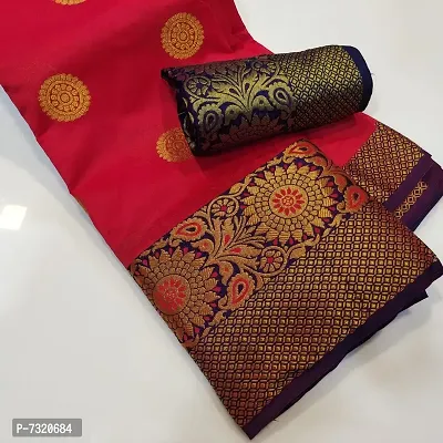 Elegant Cotton Silk Saree With Blouse Piece For Women-thumb0