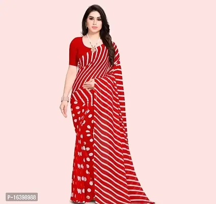 Classic Faux Georgette Striped Saree with Blouse piece