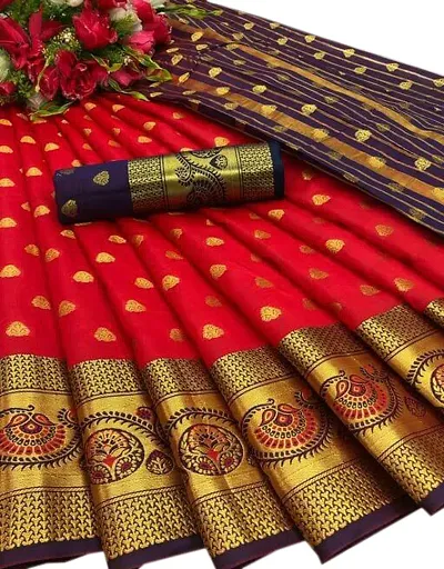Cotton Silk Banarasi Sarees With Blouse Piece