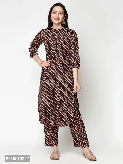 Womens Cotton Blend Printed Straight Kurta with Pant