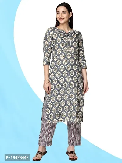 Women Cotton Blend Kurta and Pant Set-thumb0