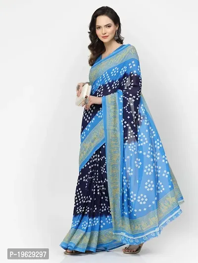 Womens Georgette Printed Saree With Blouse Piece