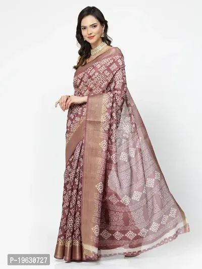 Beautiful Cotton Blend Printed Saree with Blouse piece