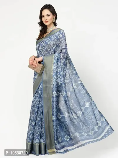 Beautiful Cotton Blend Printed Saree with Blouse piece-thumb0
