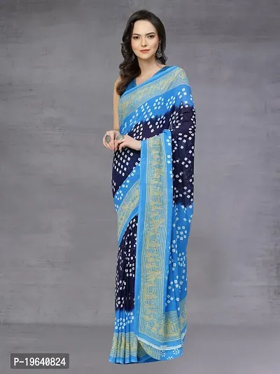 Womens Georgette Bandhani Printed Saree with Blouse
