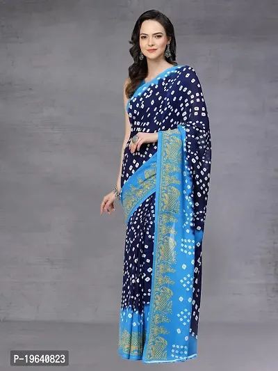 Womens Georgette Bandhani Printed Saree with Blouse