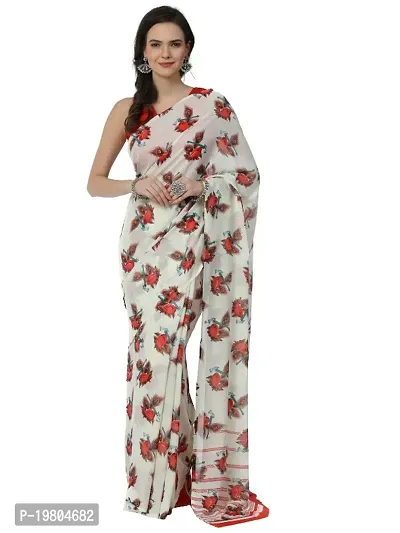 Georgette Printed Saree With Blouse Piece-thumb0
