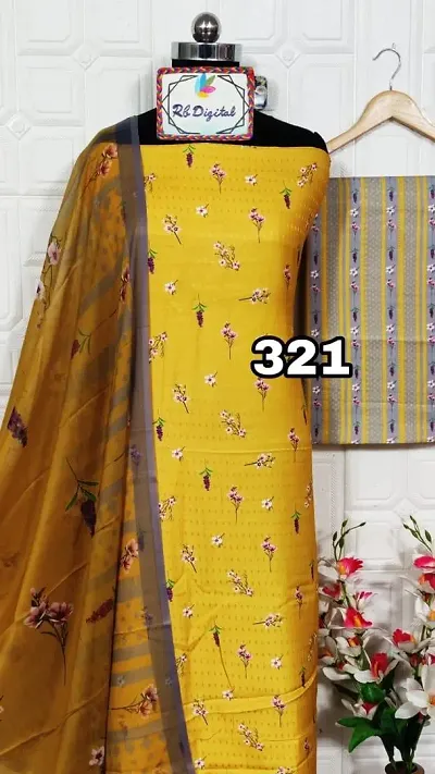 Fancy Muslin Printed Dress Material (Without Dupatta)