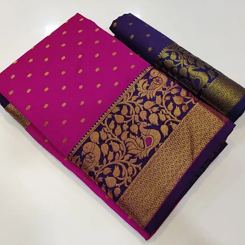 Embroidered Silk Cotton Sarees With Blouse Piece