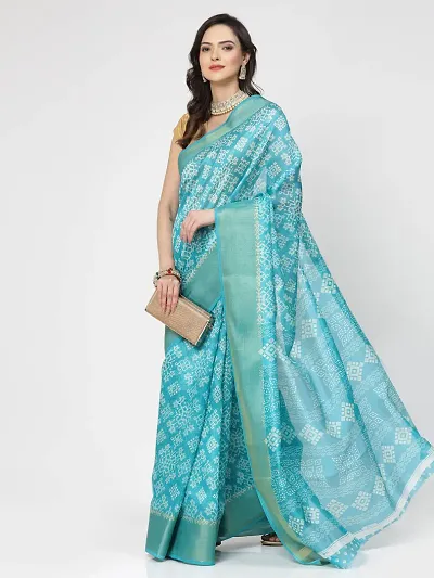 Banarasi Cotton Silk Jacquard Sarees With Blouse Piece