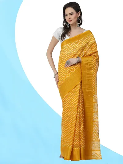 Printed Cotton Sarees With Blouse Piece