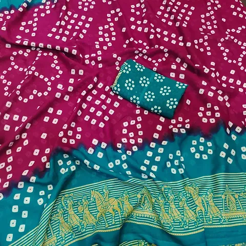 Soft Georgette Printed Sarees with Blouse Piece