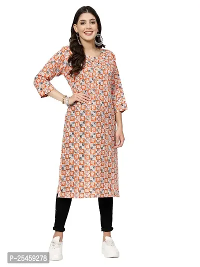 Printed Cotton Floral Kurti for Women-thumb0