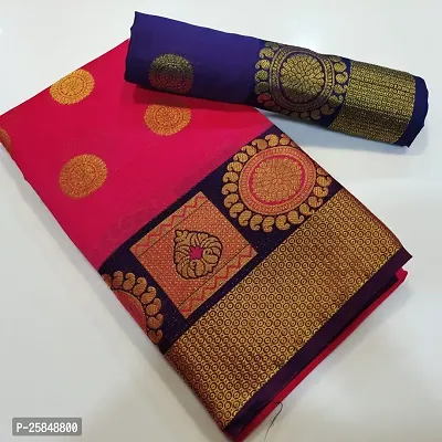 Classic  Cotton Silk  Banarasi Saree with Blouse Piece-thumb0