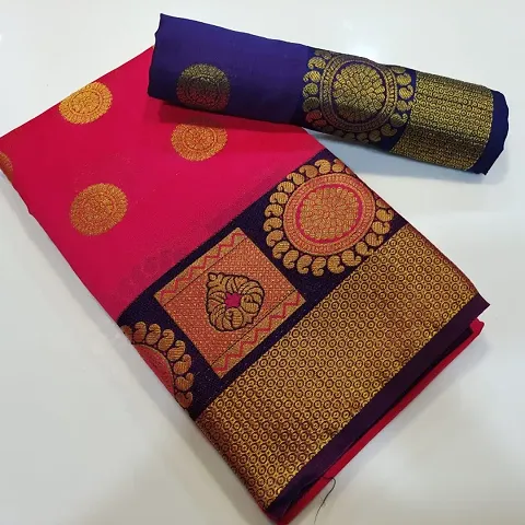 New In Cotton Silk Saree with Blouse piece 