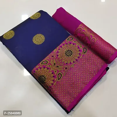 Classic  Cotton Silk  Banarasi Saree with Blouse Piece