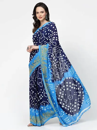 Soft Georgette Printed Sarees with Blouse Piece