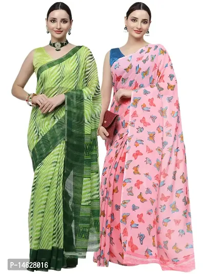 Georgette saree  Combo (Pack of 2 )-thumb0