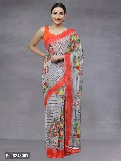 Classic Chiffon Saree with Blouse piece-thumb0