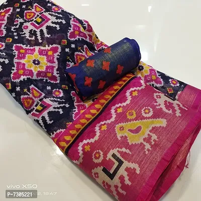 Beautiful Tussar Silk Saree with Blouse piece-thumb0