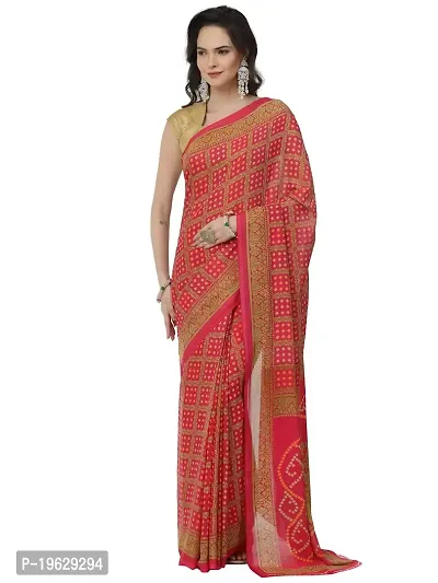 Womens Georgette Printed Saree With Blouse Piece-thumb0