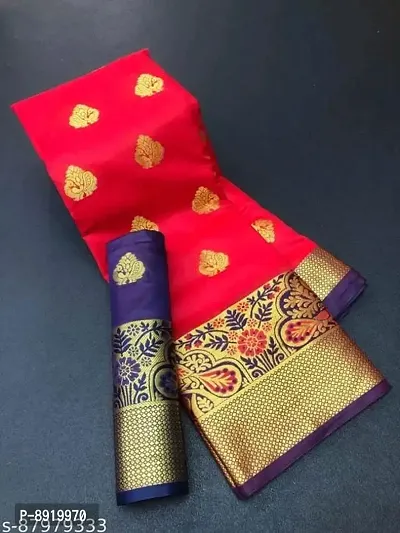 Classic  Cotton Silk  Banarasi Saree with Blouse Piece-thumb0