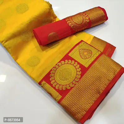 Fancy Cotton Silk Saree with Blouse Piece for Women