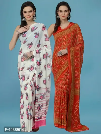 Georgette saree  Combo (Pack of 2 )-thumb0