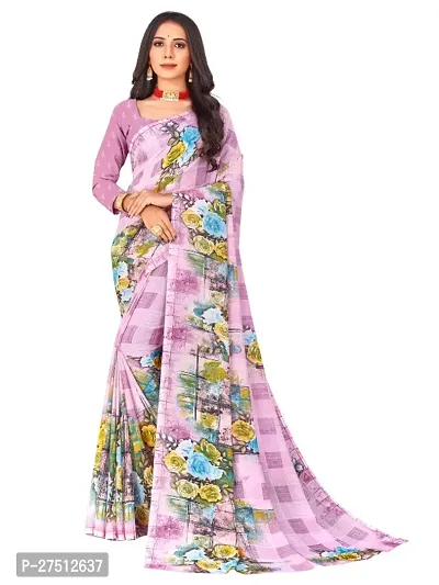 Georgette Printed Saree With Blouse Piece