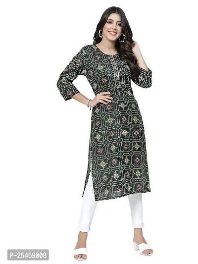 Printed Cotton Floral Kurti for Women-thumb0