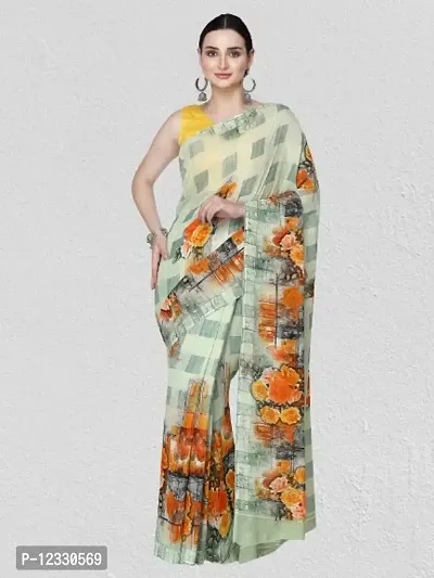 Classic Georgette Printed Saree with Blouse piece