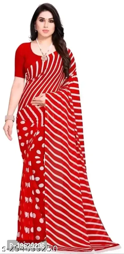 Womens Georgette Printed Saree With Blouse Piece