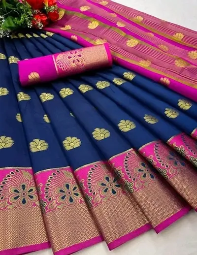 Embroidered Silk Cotton Sarees With Blouse Piece