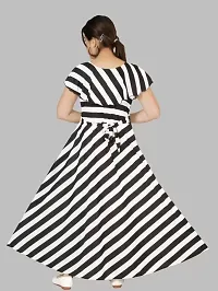 Classic Cotton Blend Striped Dress for Kids Girl-thumb1