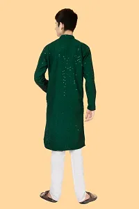 Boys Festive  Party Kurta and Pyjama Set  (Green Pack of 1)-thumb2