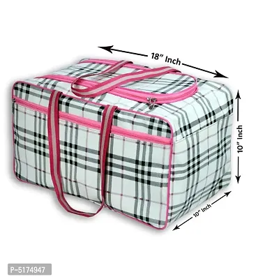 Trendy PU Multicolor Checked Organizer Bag