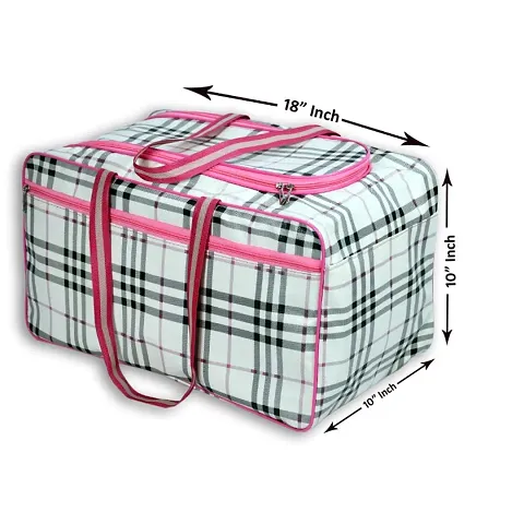 Trendy PU Checked Organizer Bag