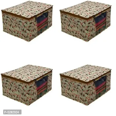 Beige Fabric Printed Organizers For Women