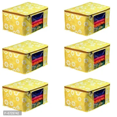 Yellow Fabric Printed Organizers For Women