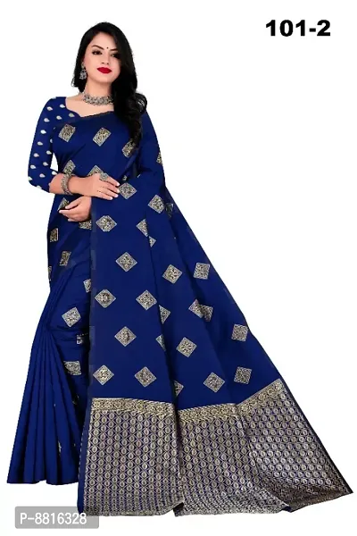 Trendy Chanderi Silk Saree with Blouse Piece for Women