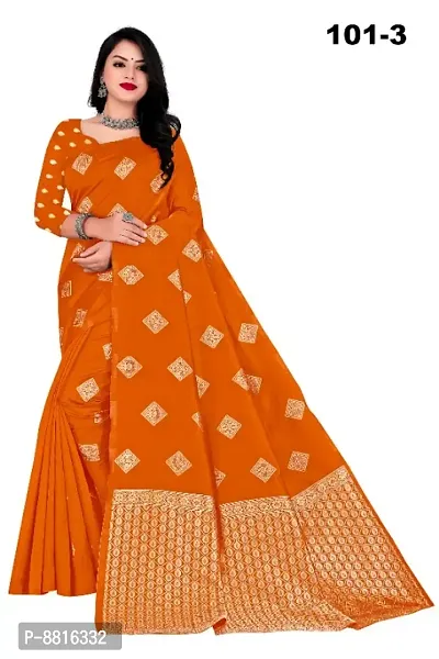 Trendy Chanderi Silk Saree with Blouse Piece for Women